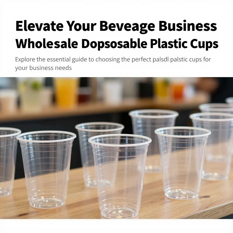 A macro image of disposable plastic cups used in a vibrant beverage service environment.