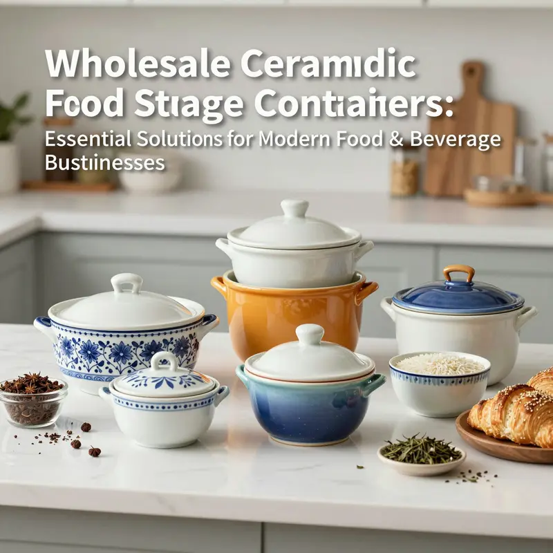 Versatile wholesale ceramic containers displaying diverse designs and airtight lids perfect for food and beverage storage.