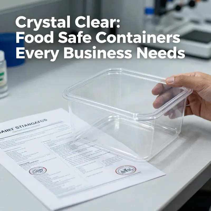 A variety of food-safe clear plastic containers showcasing different materials.
