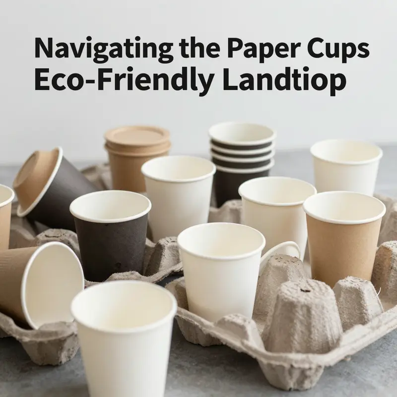 The contrasting imagery showcases the paradox of paper cups being perceived as eco-friendly despite their environmental drawbacks.