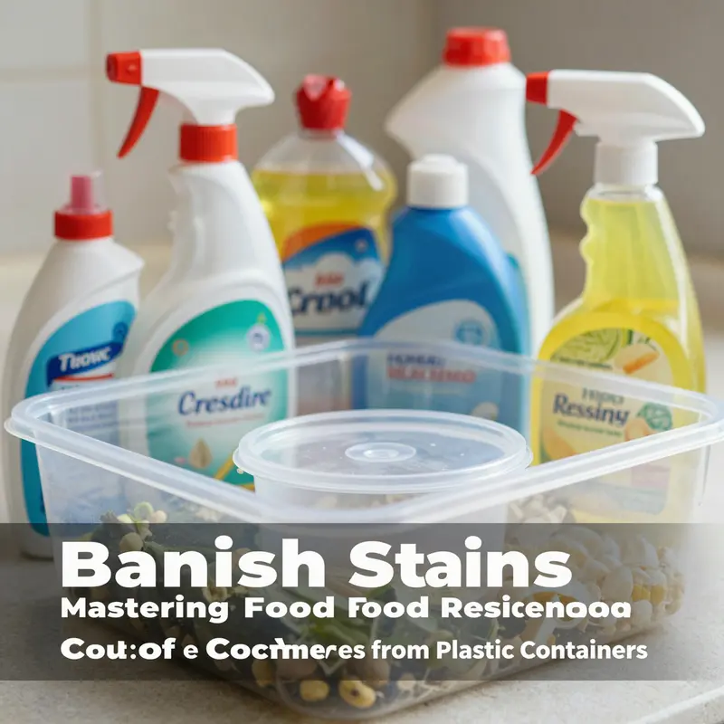 Demonstrating effective techniques for removing food residue from plastic containers in a busy kitchen.