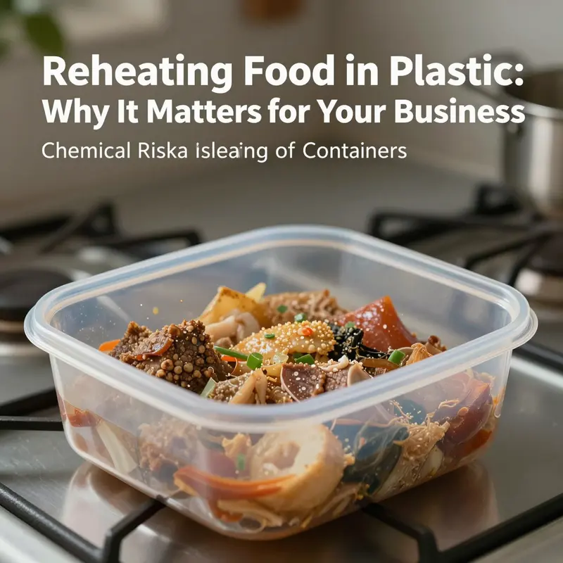 Viewing a heated plastic container raises concerns about chemical leaching into food.