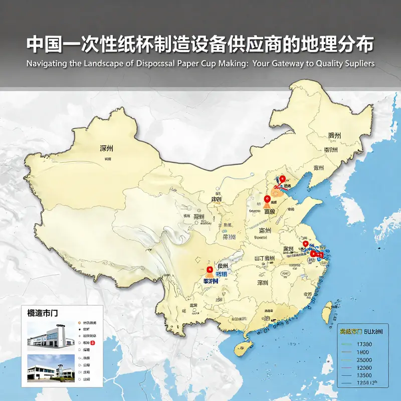 Key manufacturing regions in China for disposable paper cup making machinery.