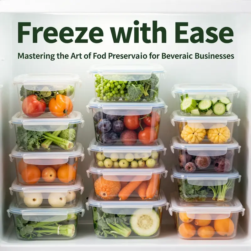 A selection of freezer-safe plastic containers ideal for preserving food quality during freezing.