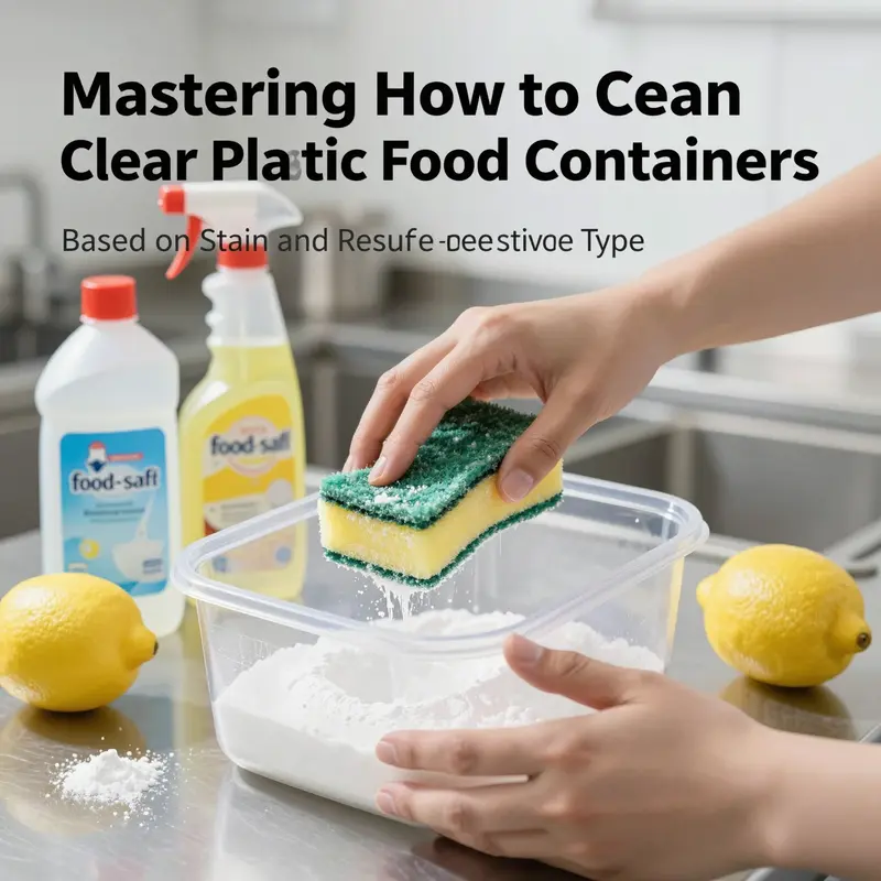 Targeted cleaning methods for different stains on clear plastic containers preserve clarity and hygiene.