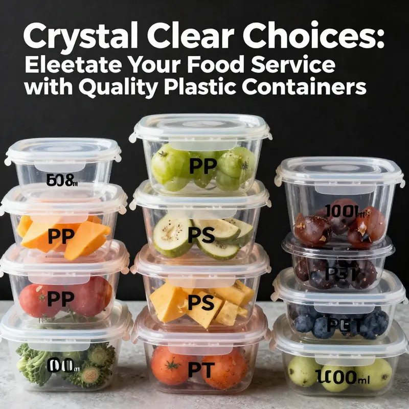Showcasing various types of clear plastic containers that highlight durability and transparency.