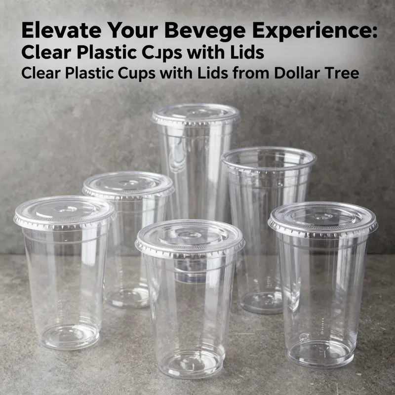 A variety of clear plastic cups with lids ideal for beverage businesses.
