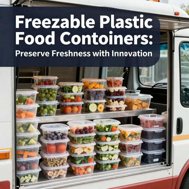 A showcase of innovative freezable plastic food containers designed for efficiency and preservation.
