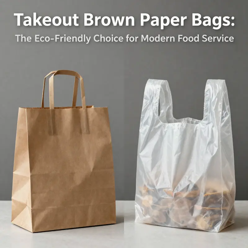 Brown paper bags represent a sustainable choice in food service packaging.
