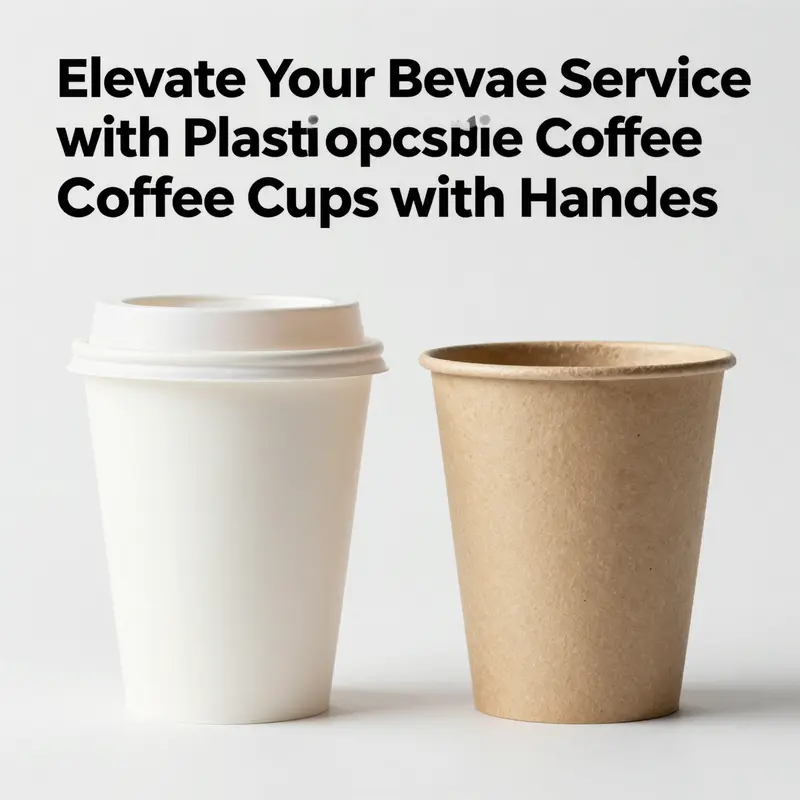 Diverse range of plastic disposable coffee cups with handles catering to modern beverage trends.