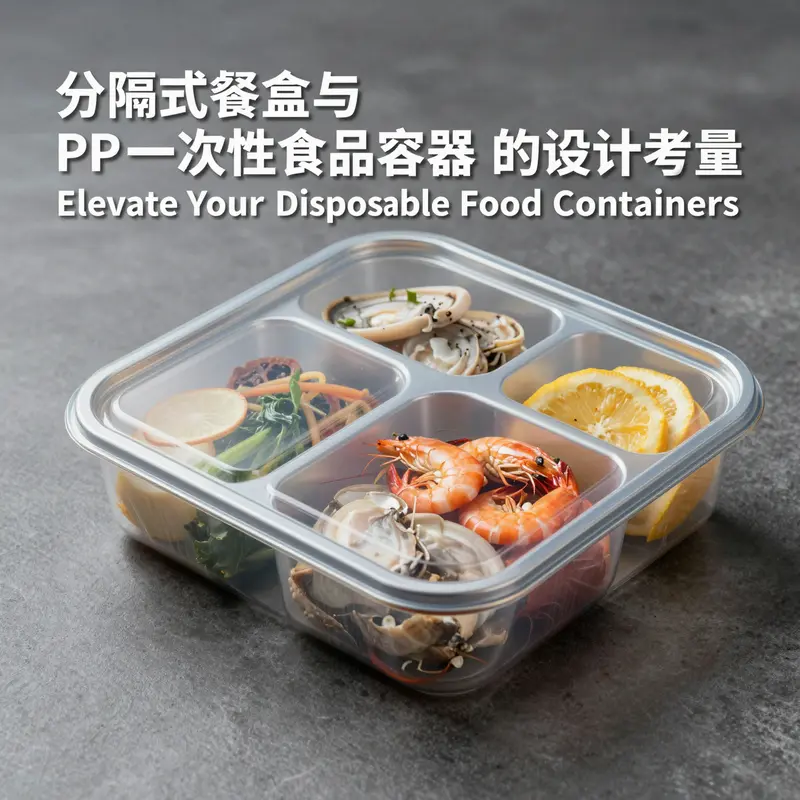 A compartmentalized food container designed for effective food separation.
