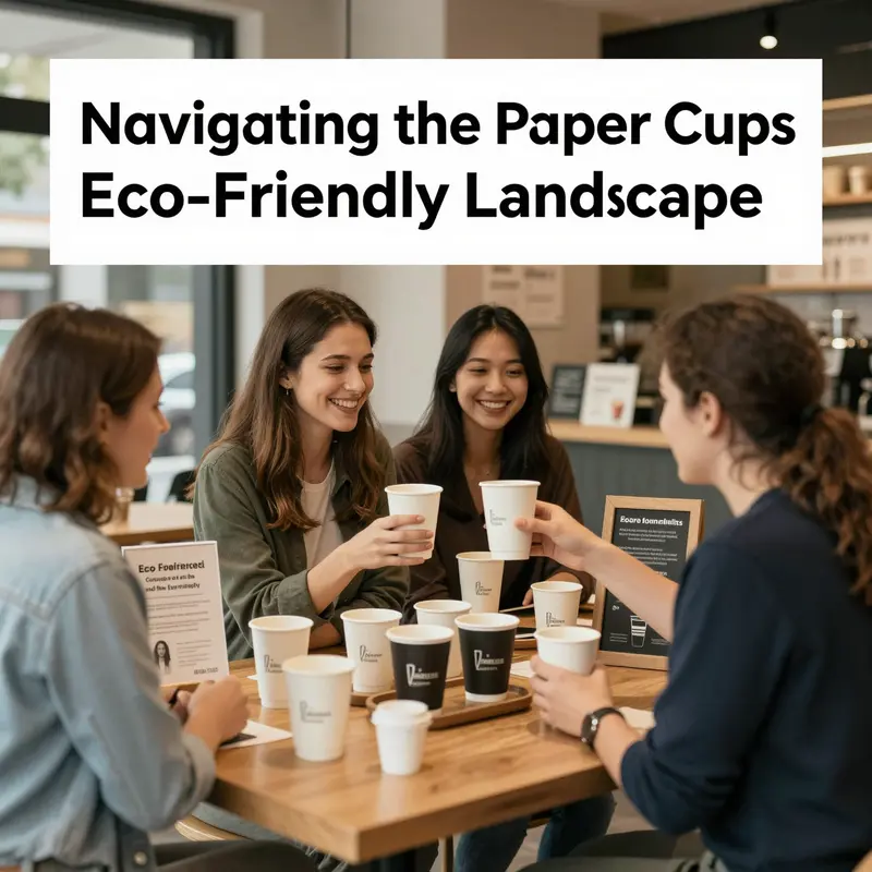 The contrasting imagery showcases the paradox of paper cups being perceived as eco-friendly despite their environmental drawbacks.