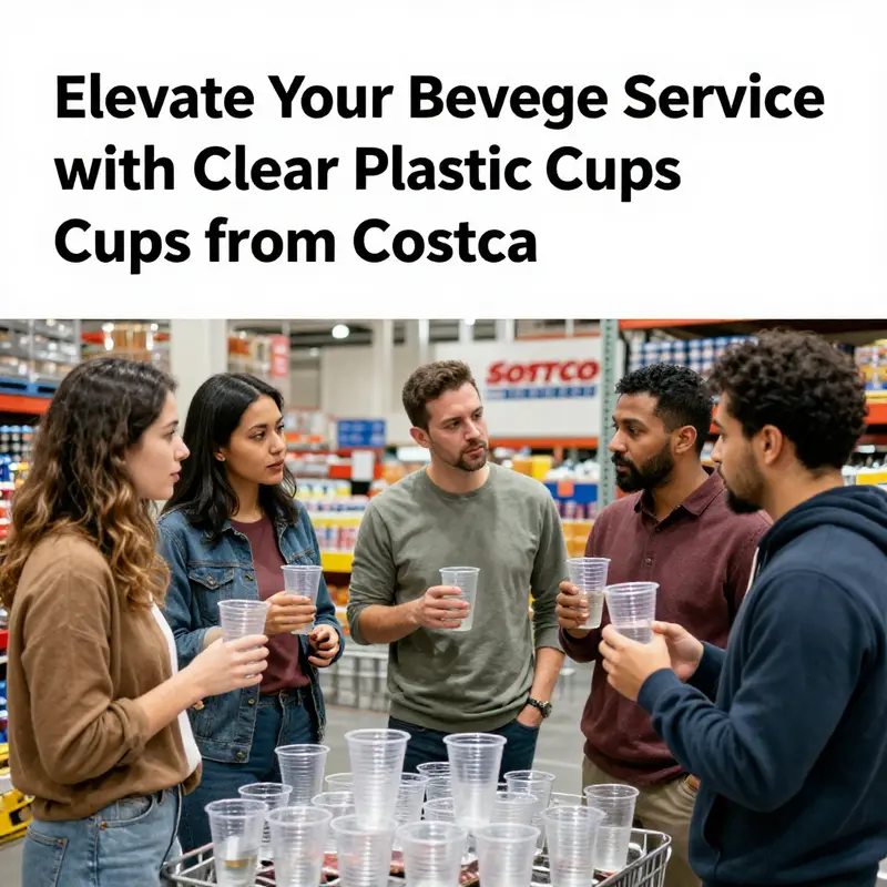 A showcase of the diverse sizes and pricing options for clear plastic cups available at Costco.