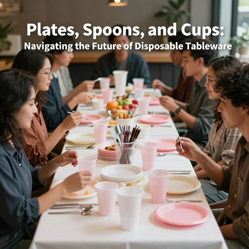 Contrasting the environmental consequences of plastic waste with sustainable practices in disposable dining.
