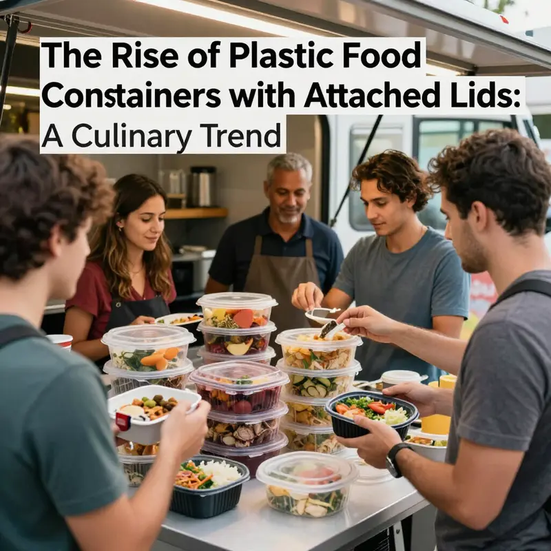 A visual history of plastic food containers featuring attached lids, showcasing their design evolution.