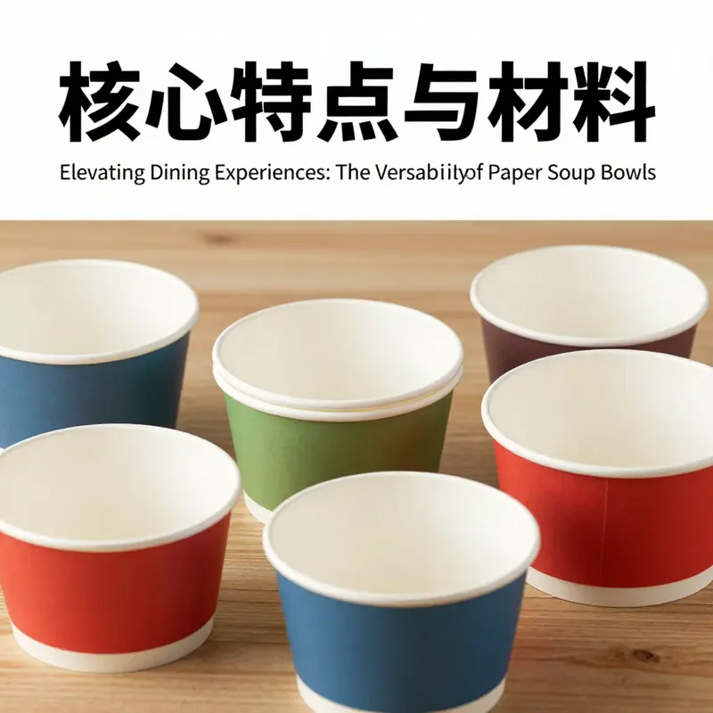 Various designs of disposable paper soup bowls highlighting their functional coatings and aesthetic appeal.