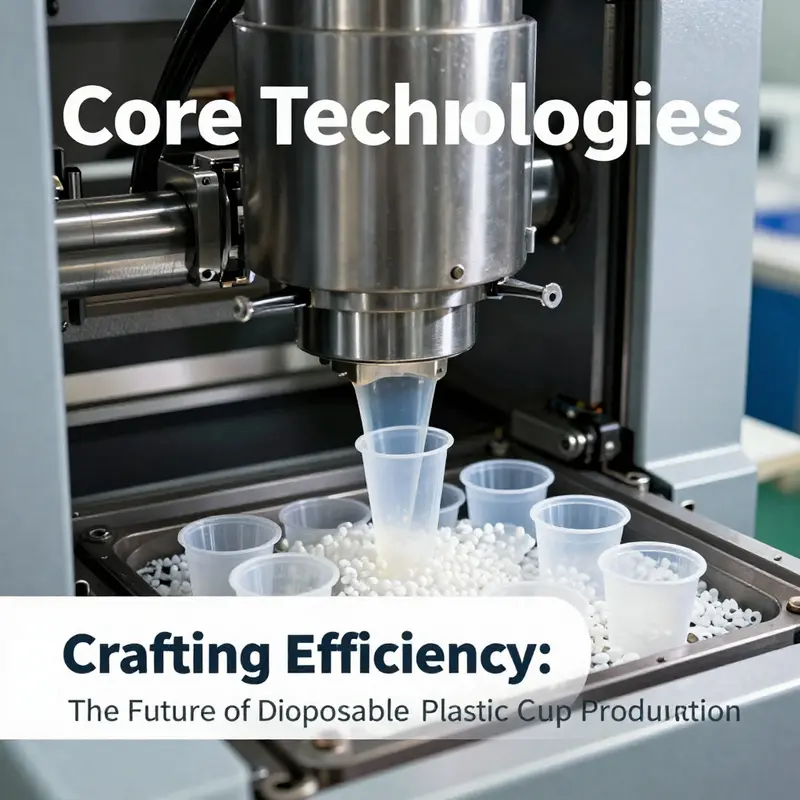 Injection molding technology used in the production of disposable plastic cups.