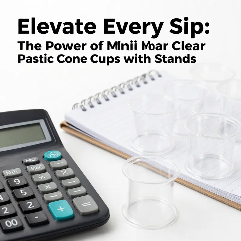 Mini clear plastic cone cups on display, ideal for serving colorful frozen treats at various events.