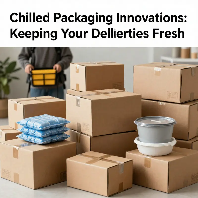 A variety of chilled packaging solutions displayed creatively for food deliveries.