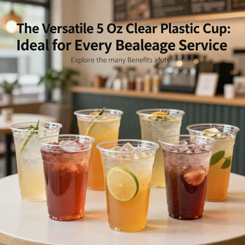 An engaging cover image with a selection of 5 oz clear plastic cups filled with colorful beverages, showcasing their versatility.