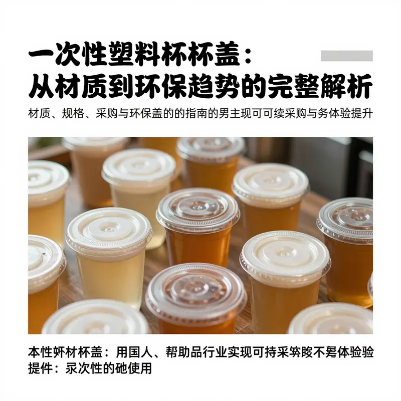 一次性塑料杯盖在餐饮场景中与饮品的结合，展示其在服务中的实用性与重要性。
