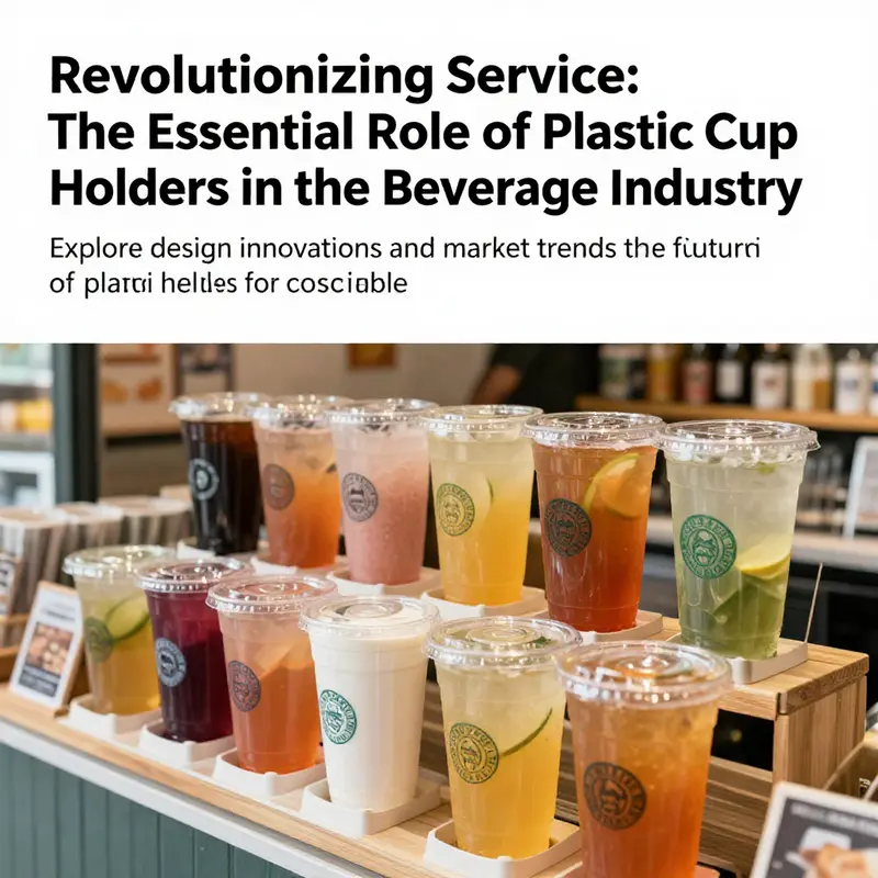 An inviting beverage shop scene displaying several plastic cup holders with colorful drinks, showcasing their importance.