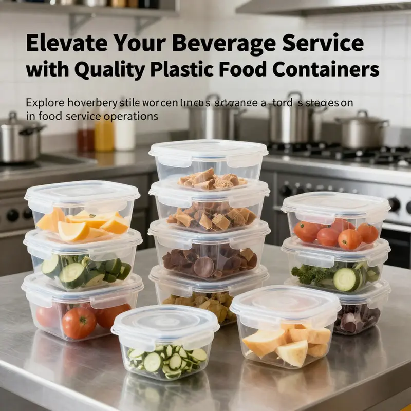 Neatly arranged plastic food containers in a kitchen setting, showcasing their use in food preparation and storage.