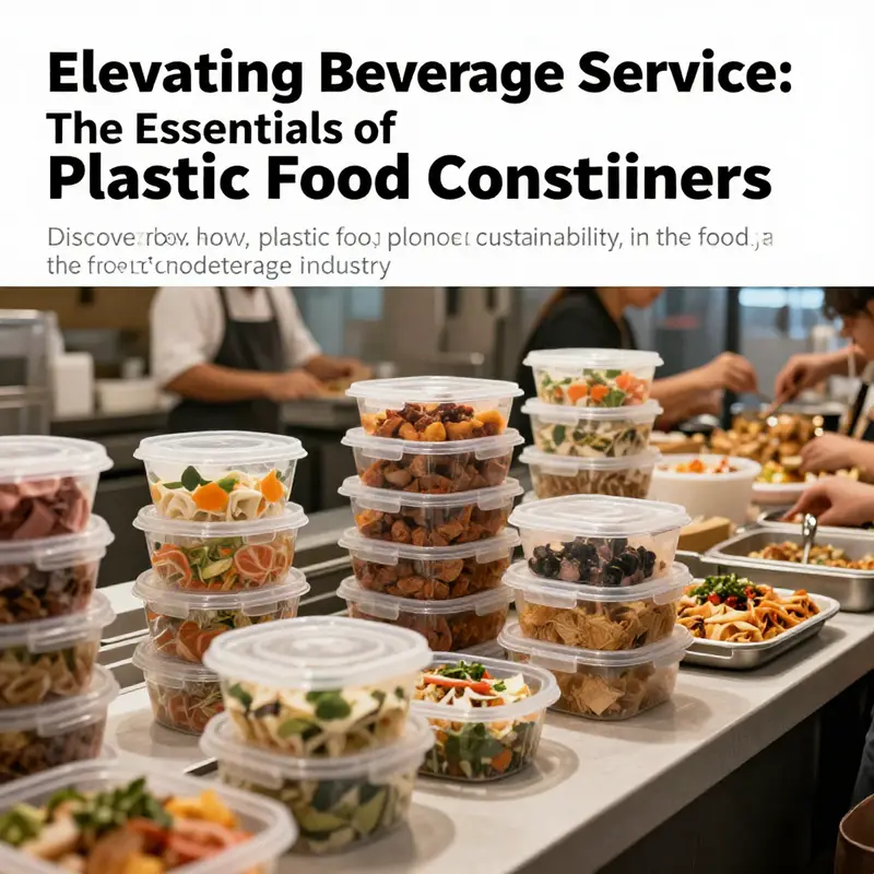 A vibrant restaurant scene with various types of plastic food containers used for serving and storing food.