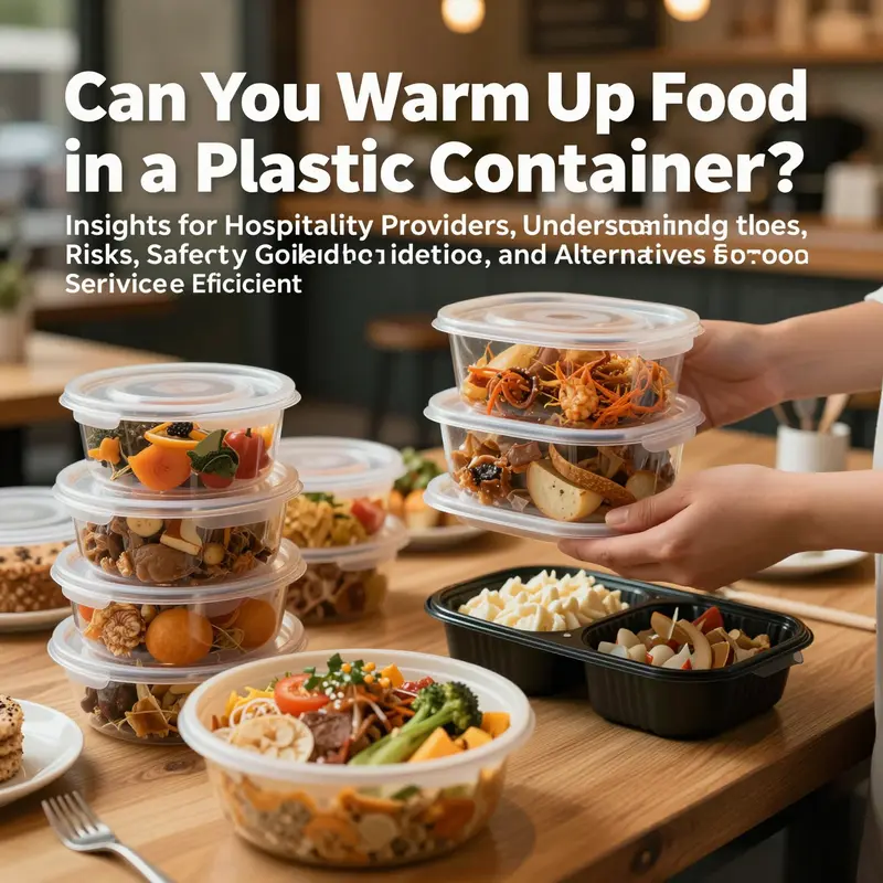 An appealing café scene with warm food being served using microwave-safe containers.