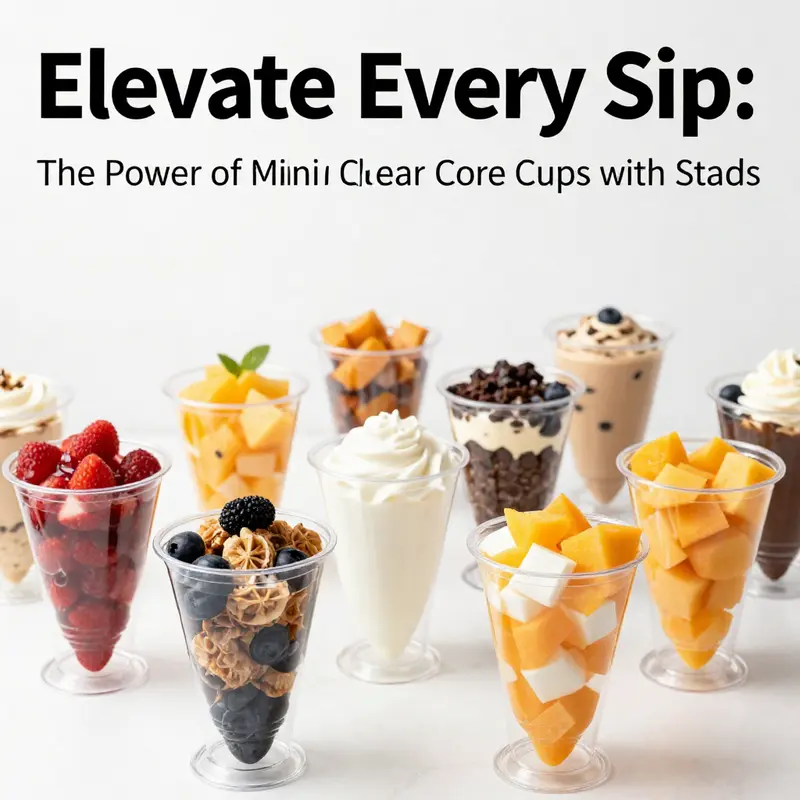 A colorful arrangement of mini clear plastic cone cups filled with diverse treats, showcasing their versatility in serving.
