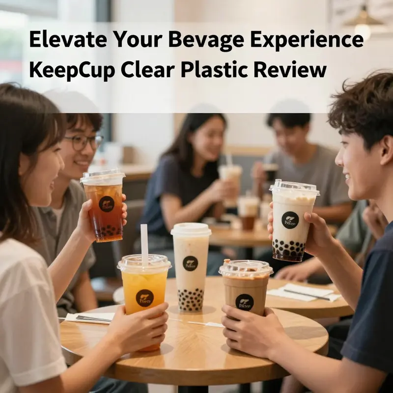 Customers enjoying beverages in stylish KeepCup Original Clear cups, reflecting satisfaction and brand loyalty.