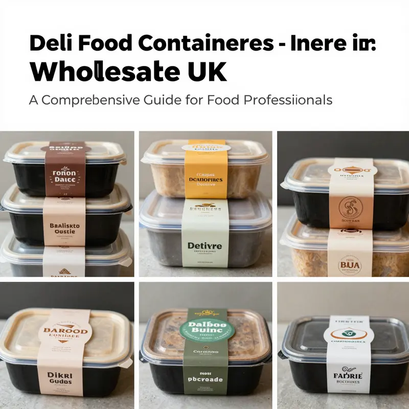 A variety of deli food containers available from trusted suppliers in the UK, highlighting versatility and supplier branding.