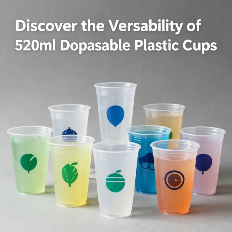 A variety of 520ml cups showcasing their applications in serving hot and cold drinks.