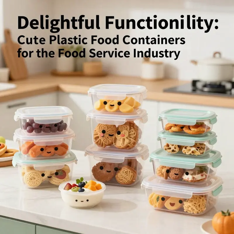 A colorful kitchen filled with cute plastic food containers containing different snacks and meals, showcasing diversity.