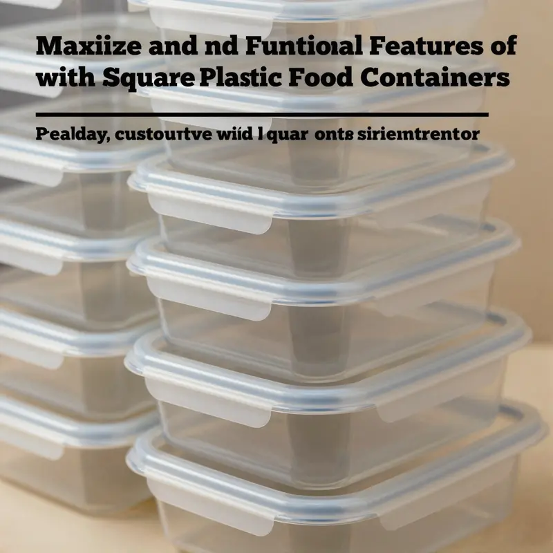 Efficient organization and storage of food items using square plastic food containers in a professional kitchen.