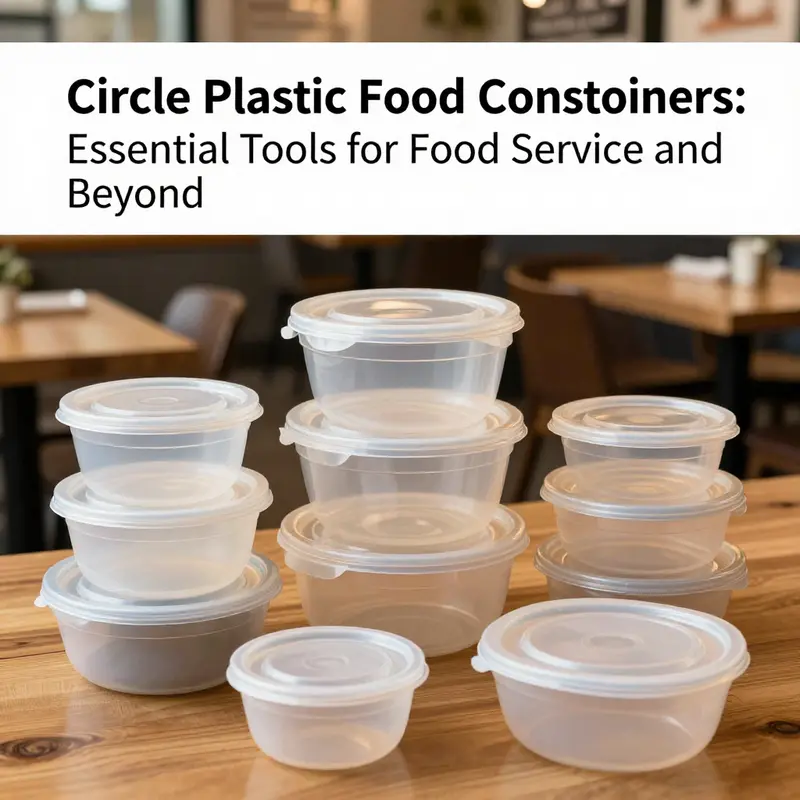 A variety of circle plastic food containers showcasing their design and multipurpose functionality suitable for the food service industry.