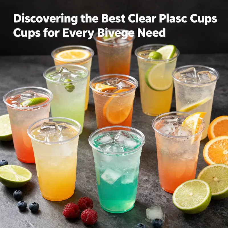 A selection of versatile clear plastic cups perfect for serving various beverages.