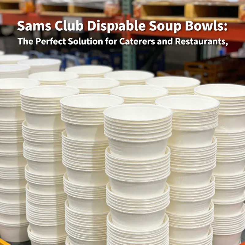 A variety of disposable soup bowls highlighting different materials and finishes.