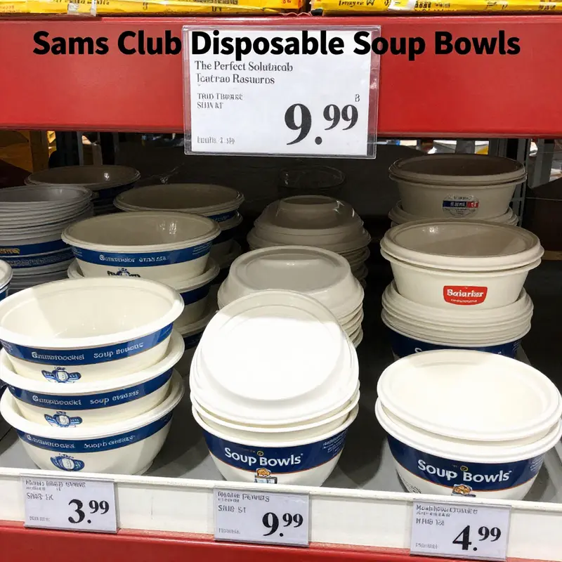 A variety of disposable soup bowls highlighting different materials and finishes.