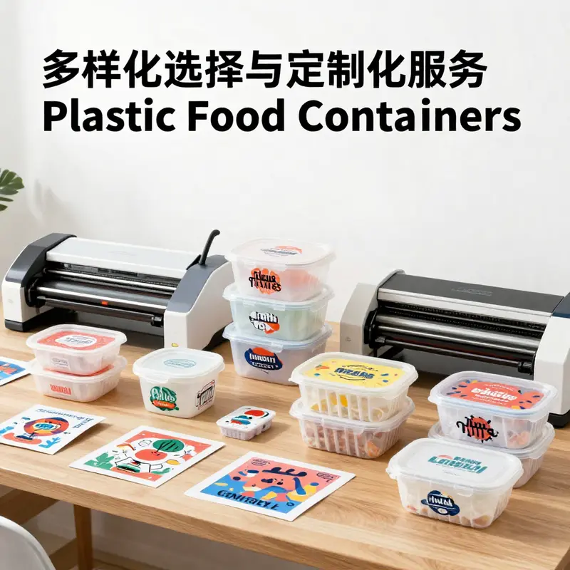 An array of bulk plastic food containers emphasizing cost efficiency and benefits of wholesale purchasing.