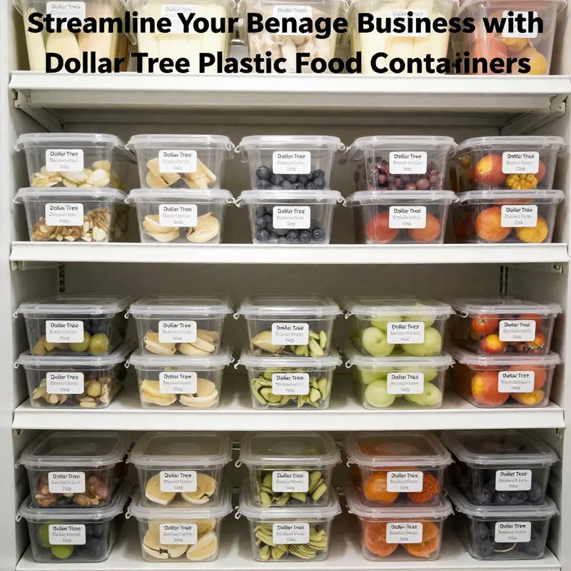 Variety of Dollar Tree plastic food containers showcasing different types and sizes for kitchen organization.