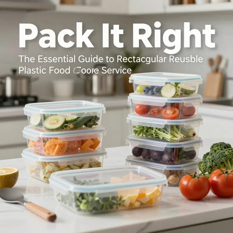 An organized kitchen featuring durable rectangular reusable plastic food containers, highlighting their design efficiency and versatility in food storage.