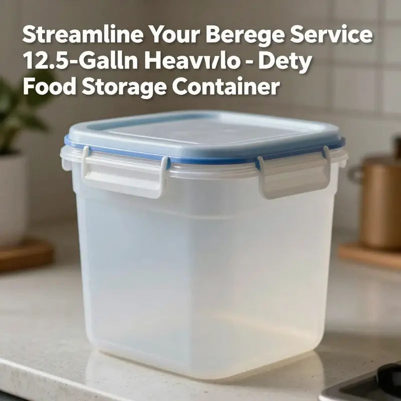 Highlighting the resilient material composition of the 12.5-gallon storage container.