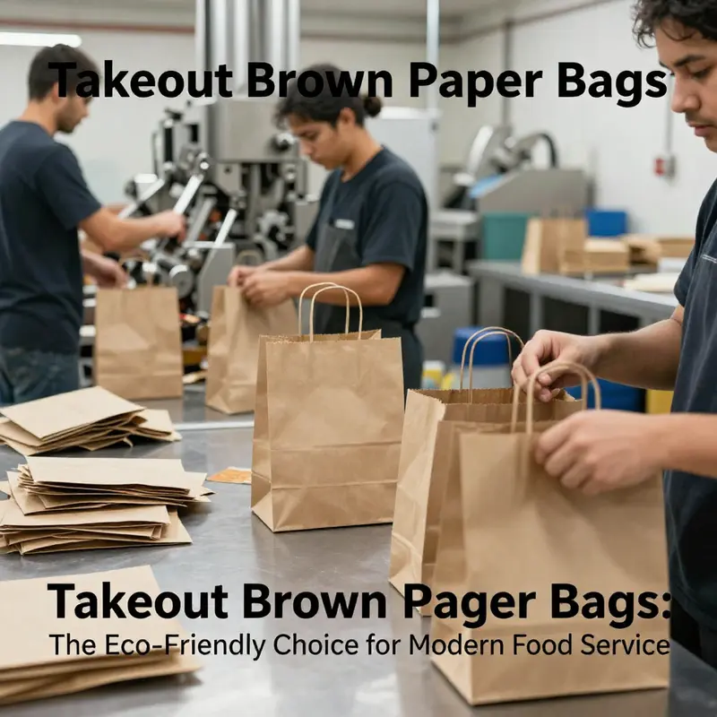Brown paper bags represent a sustainable choice in food service packaging.
