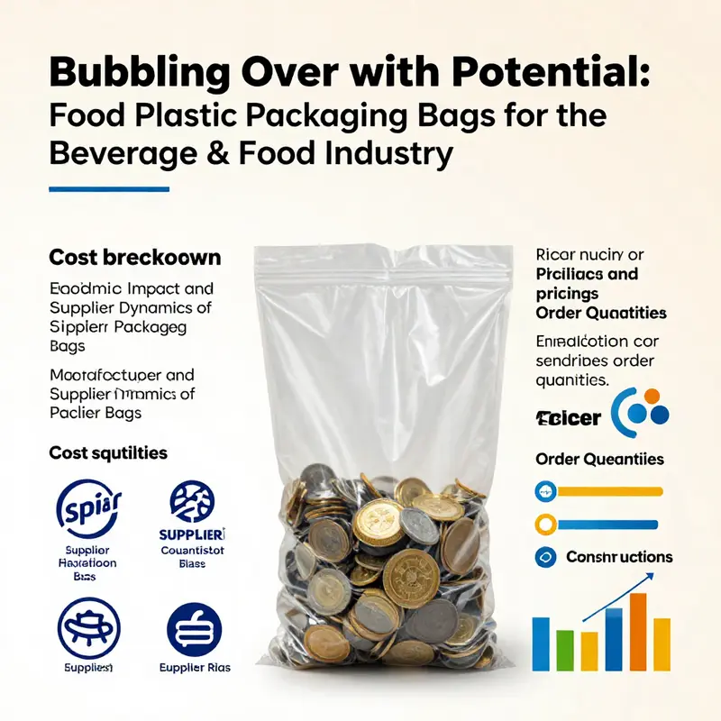 A variety of food plastic packaging bags used across different applications in the food industry.