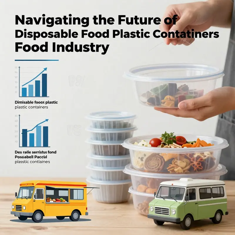 Comparative effects of disposable food plastic containers on the environment, highlighting pollution and sustainable alternatives.