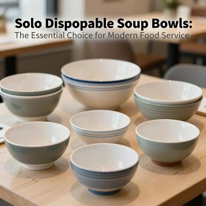 A variety of solo disposable soup bowls showcasing innovations in materials, including eco-friendly and heat-resistant options.