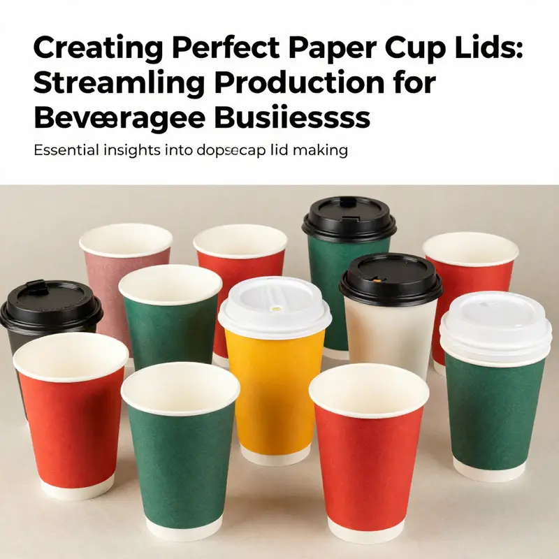 A colorful assortment of disposable paper cups and lids arranged artistically, representing innovation in beverage packaging.