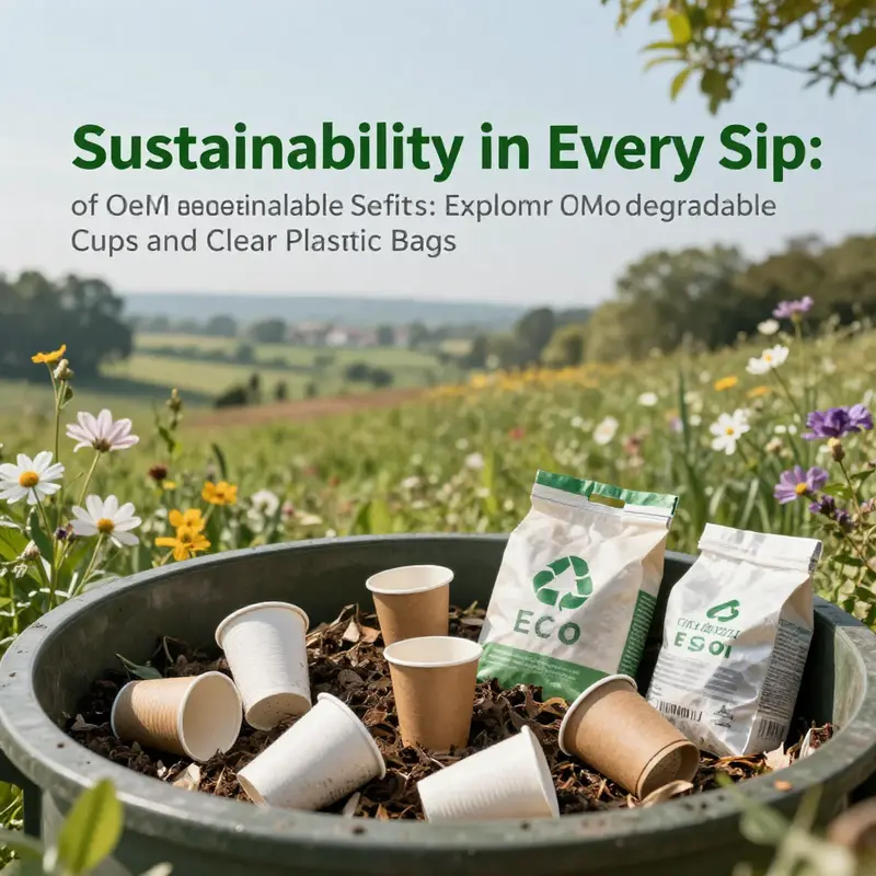 Various biodegradable clear plastic bags designed for food packaging and retail shopping.