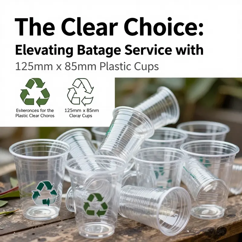 An array of 125mm x 85mm clear plastic cups showcasing diverse beverage options in multiple settings.